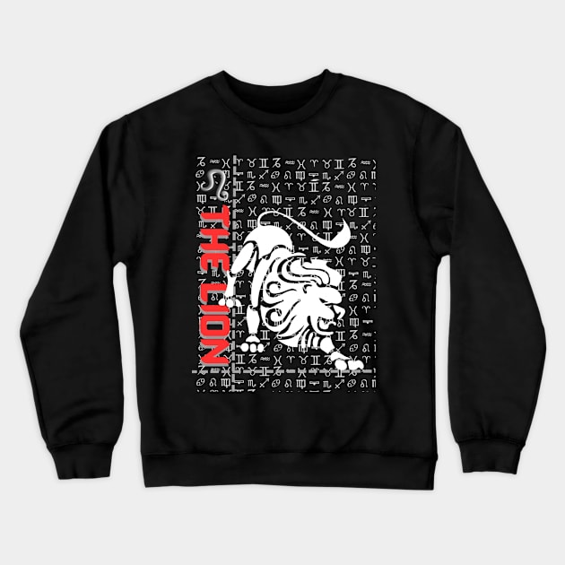 Leo the Lion Zodiac design Crewneck Sweatshirt by QReality